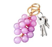 Charme du sac pour la décoration - pendentif de raisin 3D, clés de trousse adorable de fruits, accessoire de perle étincelant | Charme de raisin à la mode pour sacs de voyage adolescents femmes de fêt
