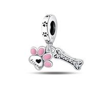 Charme en os de patte de chat, accessoire de bracelet à breloques en argent sterling 925, compatible avec le collier de bracelet pandora, cadeau pour femme