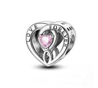 Charme infini rose - bleu coeur, accessoire de bracelet à breloques en argent sterling 925, compatible avec le collier bracelet pandora, cadeau pour femme