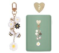 Charme Liseuse Ensemble, 15,2x2,5cm Adorable Chaîne Accessoires Liseuse avec Crochet de Cœur Conception Marguerite pour Accessoires pour Liseur Numérique Kindle Téléphone Portable(Style Miel)