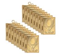 Charme Livre Ouvert en Cuivre, Pendentif Miroir Vintage 15 Pièces | Lot de 15, Finition Polie, Texture Lisse et Chaude, Boucle Intégrée pour Atelier et Étude