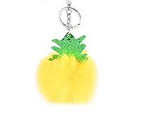 Charme Mignon d'ananas de Keychain de Porte-clés Moelleux Durable de Pom Pom, Cadeaux pour des Filles et des Dames Jaune rentable et durableOpération Facile