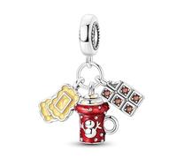 Charme pendentif cacao chaud sucré, breloque bracelet perlé, convient aux bracelets de 3 mm à 4,5 mm