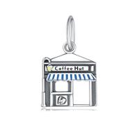 Charme pendentif café, accessoire de bracelet à breloques en argent sterling 925, compatible avec le collier bracelet pandora, cadeau pour femme