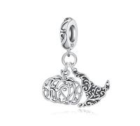 Charme pendentif chapeau de sorcière citrouille sculptée rétro, accessoire de bracelet à breloques en argent sterling 925, compatible avec le collier bracelet pandora