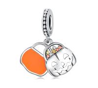 Charme pendentif lanterne citrouille bonbon, accessoire de bracelet à breloques en argent sterling 925, compatible avec le collier bracelet pandora