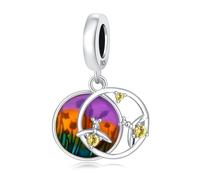 Charme pendentif luciole de jardin, accessoire de bracelet à breloques en argent sterling 925, compatible avec le collier bracelet pandora