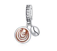 Charme pendentif pour amoureux du café, accessoire de bracelet à breloques en argent sterling 925, compatible avec le collier de bracelet pandora