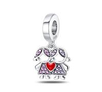 Charme pendentif soeurs chérie, breloque pour bracelet, compatible avec le collier bracelet pandora