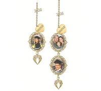 Charme Photo Personnalisé Avec Pompon Remise Diplôme, Pendentif De Remise De Diplôme Avec Image Personnalisée, Texte Gravure Personnalisable, Pendentif Photo Commémoratif D'ailes D'ange