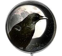 Charme Pleine Lune Corbeau - Boîte à pilules artistique - Boîte à pilules à breloques - Boîte à bonbons en verre