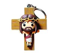 Charme Pour Sac En Forme De,2D Jésus Anneau de Clé Figurine Acrylique Pendentif Porte-Clés,Charm De Sac De Bénédiction Fait Main Pour La Décoration De La Maison | pour les Adultes et les