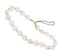 Charme pour téléphone en forme de cœur en perles coquillage blanc, chaîne téléphone pratique pour étui de téléphone, accessoire pour femmes pour DIY votre
