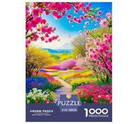 Charme printanier d'un Chemin Fleuri Puzzle 1000 Pièces Monde Fantastique - Activité Familiale Stimulante, Carton Recyclé, Déco Murale Après Assemblage, Format 38x26cm/1000pcs