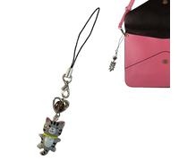 Charme Téléphone Chat - Porte-Clés Pendentif Lanyard,Accessoire Anti-Perte Chat pour Adulte Téléphone Clés Sac à Main