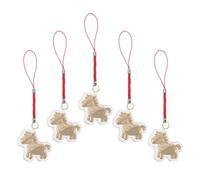 Charme Téléphonique Cheval Zodiacal 5 Pièces en Acrylique Léger | Décoration Portable, Design Kawaii, pour Paquet à Dos ou Mobile, Présent Heureux