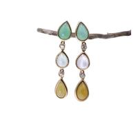 Charme Waterdrop femmes Couleur argentée Blanc, vert Jaune Pierre, boucles d’oreilles Bijoux de fête Cadeaux