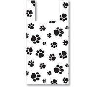 Charme Your Prince Cyp 100 White Paw Imprimer en plastique jetable Sacs-cadeaux Shopping Sacs avec poign es - Small - 8 x 5 x 16