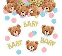 CHarmeFleur 120 pièces décoration de Table confettis révélation de Genre Ours Nous Avons hâte décoration de Table révélation de Genre bébé