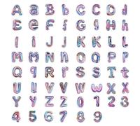 CharmeFleur 126PCS DIY Alphabet & Nombres Autocollant Set - Autocollants effet ballon métallique coloré pour enfants, adolescents, adultes, faciles à décoller et coller pour bouteilles