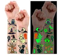 CharmeFleur 250 Styles d'Accessoires Lumineux pour Fête d'Halloween, Tatouages Temporaires Lumineux pour Anniversaire d'Enfants, Décorations de Fête, Remplissage de Sachets Halloween (24