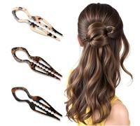 CHarmeFleur Prestige Épingle à Cheveux Française Pack de 3 Élégants Accessoires Capillaires pour Femmes Adaptés aux Cheveux Épais ou Fins Rouge Clair Noir