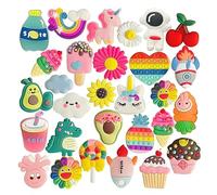 Charmes de Chaussure,30 Pièces Pins Croc Charmes de Chaussure, Breloque de Chaussures Accessoires de Bricolage Charm Pins Chaussures pour jeunes filles et garçons