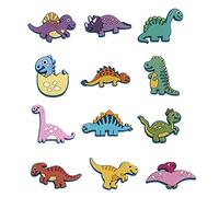 Charmes de chaussures en PVC Charmes de chaussures de bande dessinée-12PCS Charms de chaussures de dinosaure de bande dessinée Accessoires de chaussures pour la décoration de bracelet à breloques Croc
