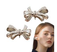 Charmes d'écouteurs en strass - Accessoire à clip en forme de nœud - Décoration élégante en cristal - Cadeau unique pour fille, petite amie, sœur - Modèle