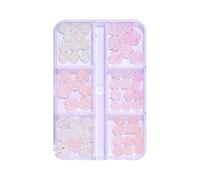 Charmes d'ongles 3D Bijoux D'Ongle de Fleur de Résine 3D Nail Art, Strass à Ongles Brillants 3D Diamants Décoration Art Ongle Luxe Bijoux Ongle Art Ongle (B)