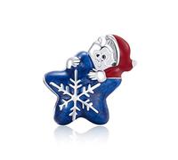 Charmes en argent sterling 925 pour bracelet Pandora Noël père noël flocon de neige pendentif perles cadeau pour femmes filles