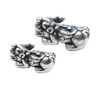 Charmes en argent sterling pour la fabrication de bijoux faisant thaïlandais Pixiu Charmes Ornement de méditation pour le collier de bracelet Making Crafting Attire la richesse 1pcs, le petit cinabar