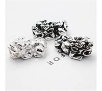 Charmes en argent sterling pour la fabrication de bijoux S925 Thai Silver Pixiu Charms Méditation Ornement pour le collier de bracelet et l'artisanat attire la richesse 1pcs, le cinabar noir