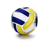 Charmes en argent sterling pour les bracelets Pandora,Volleyball de balle sportive Perles charme des bijoux Gift pour les femmes filles