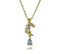 Charmes en Larmes en Or de Fleurs en Or pour Collier Bijoux Faisant des Bijoux de Gouttes d'eau de Zircon Violet