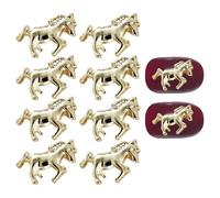 Charmes et Strass pour Ongles 10 Pièces Forme Cheval Métallique 3D