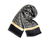 Charmeuse Soie Écharpe en satin pour homme, Blanc et noir