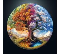 CHARMIBLE Casse-tête pour adultes - 1000 arbres de vie - 1 000 pièces - 67,5 x 67,5 cm - Puzzle rond difficile impossible - Casse-tête coloré à faire soi-même pour décoration de la maison, puzzle