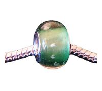 Charmies Perle Métal phosphorescente Verte en Verre - Compatible avec les grandes marques