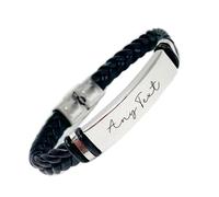 Charmify Bracelet en cuir personnalisé pour homme | Cadeau gravé pour papa, petit ami, mari | anniversaire, Noël, fête des pères | Fabriqué au Royaume-Uni