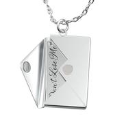 Charmify Collier avec pendentif en forme d'enveloppe personnalisable - Taille unique - Argent sterling - Sans pierre précieuse, One size, Argent sterling, Pas de gemme