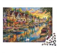 Charming Canal Town Puzzle 1000 Pièces Educa Jouet en Bois Divertissement Créatif Décoration Intérieure Jeu Éducatif Challenge Toy Adultes Et Enfants À Partir De 14 Ans 38x26cm/1000pcs