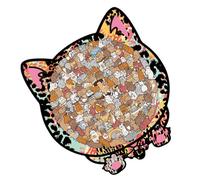 Charming Cat Puzzle, Wooden Framed Board, 135 Pieces Animal Game for Skill Building, Smooth Precision Cut, Fun Brain Activity, Decorative Tabletop Toy for Kids Adults Learning Play