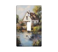 Charming Cottage Couvercle pour interrupteur / prise de courant Motif floral pastel pour décoration de la maison, plaques murales thermoplastiques, taille standard, levier unique