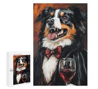 Charming Dog in Formal Attire with Wine Glass Puzzle 1000 Pièces Educa Jouet en Bois Cadeau Unique Décoration Intérieure Jeu Éducatif Challenge Toy Adultes Et Enfants À Partir De 14 Ans 1000 PCS