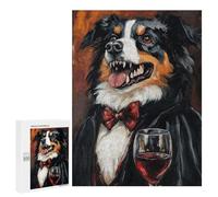 Charming Dog in Formal Attire with Wine Glass Puzzle 1000 Pièces Educa Jouet en Bois Cadeau Unique Décoration Intérieure Jeu Éducatif Challenge Toy Adultes Et Enfants À Partir De 14 Ans 500 PCS