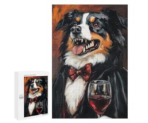 Charming Dog in Formal Attire with Wine Glass Puzzle 1000 Pièces Educa Jouet en Bois Cadeau Unique Décoration Intérieure Jeu Éducatif Challenge Toy Adultes Et Enfants À Partir De 14 Ans 1000 PCS