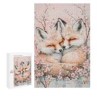 Charming Foxes in Blossoms Puzzle 1000 Pièces Educa Jouet en Bois Cadeau Unique Décoration Intérieure Jeu Éducatif Challenge Toy Adultes Et Enfants À Partir De 14 Ans 1000 PCS