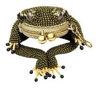 Charming Frog Coin Purse, Kiss Lock Small Pouch Earbuds Keychain Bag Charm | Womens Small Accessory Pouch, Frog Beaded Coin Purse, Kiss Lock Mini Currency Storage Pad Keychain