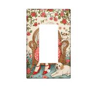 Charming Granny Plaque de protection pour interrupteur Motif floral vif pour décoration d'intérieur, plaques murales en thermoplastique, taille standard